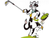 cow playing golf