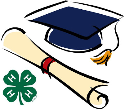 4-H clover with cap and degree