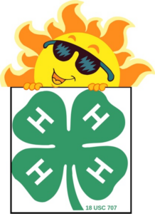 4-H clover with smiling sun