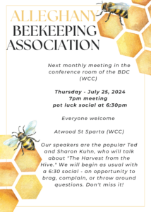 July Beekeeping Meeting flyer