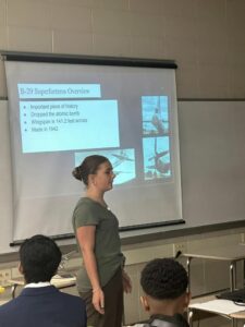 Maddie Pipes doing her presentation